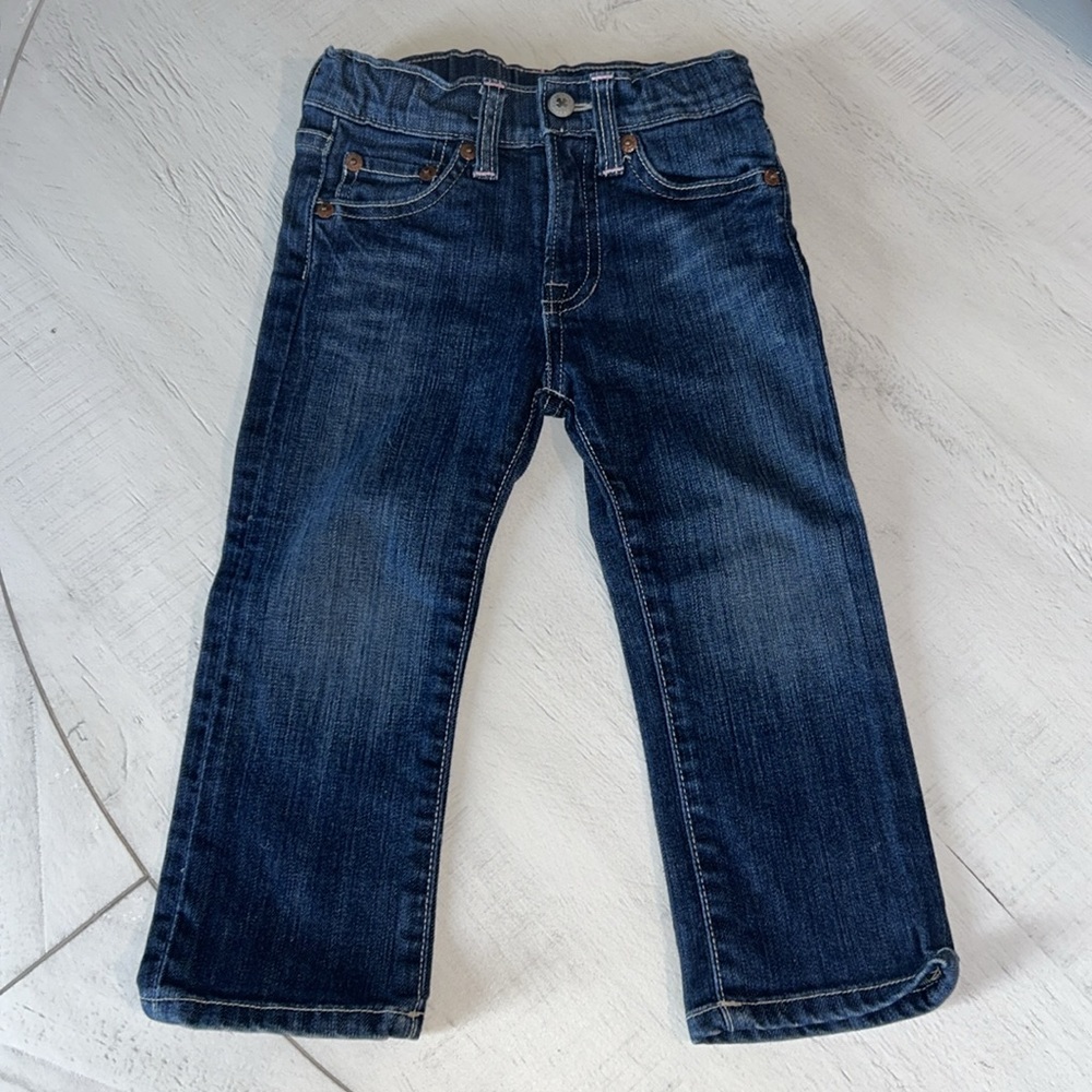 Lucky Brand Toddler Girl Skinny Jeans 2T Pink Embroidery on Pockets